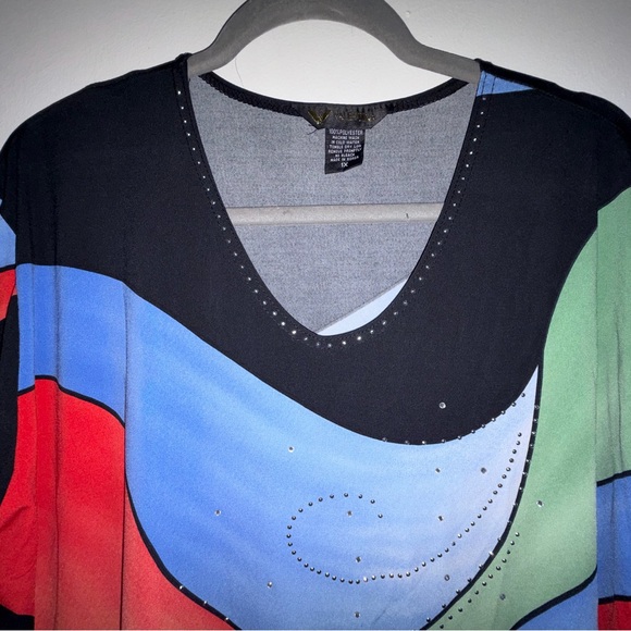 Valentina Multicolor Abstract Long Sleeve Top - Picture 3 of 4